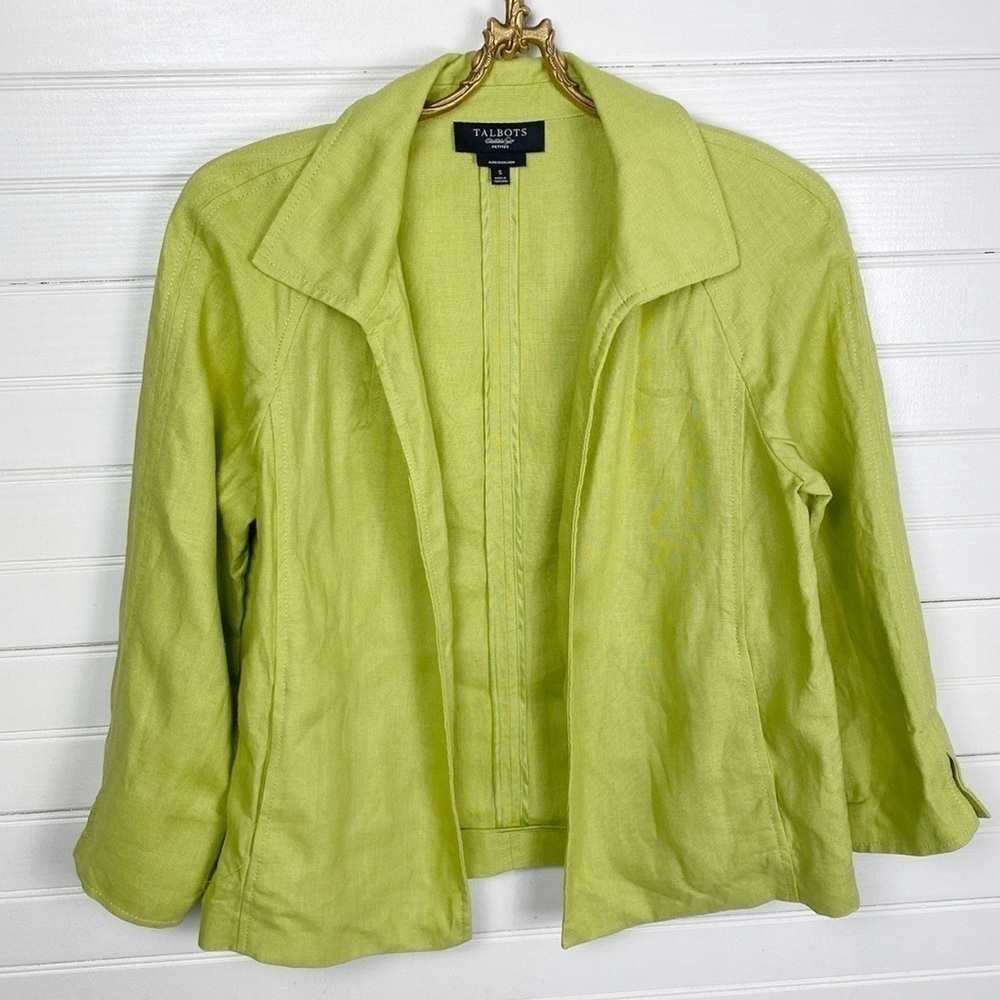 Talbots Irish Linen Open-Front Jacket Size Small Petite